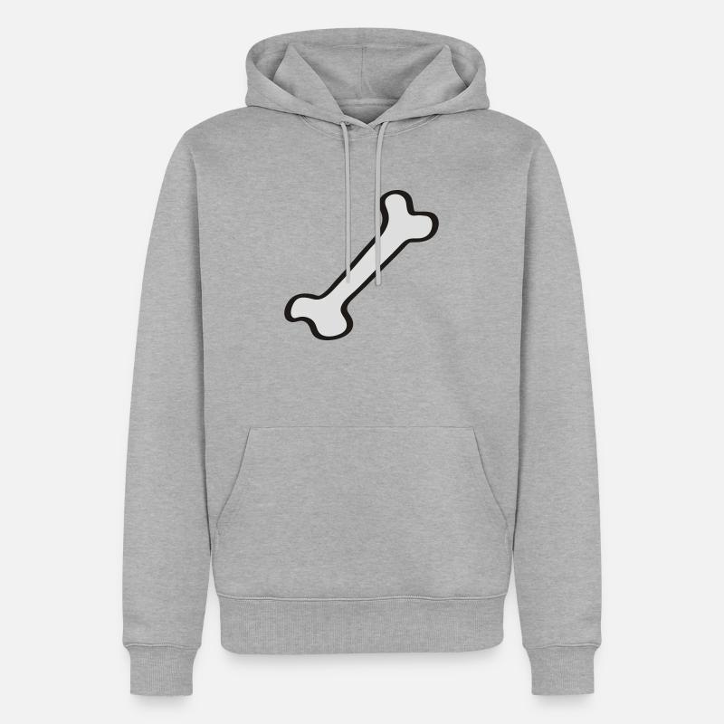Knochen - Bone 2 - Männer Premium Bio Hoodie - Grau meliert