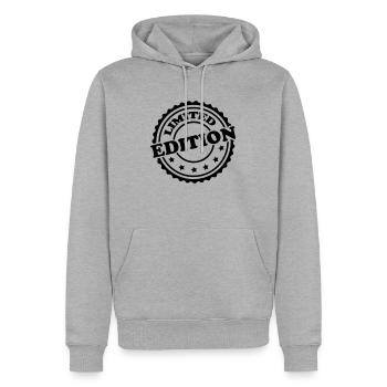 Limited Edition Stamp - Männer Premium Bio Hoodie - Grau meliert - Vorne - Thijin (182cm)