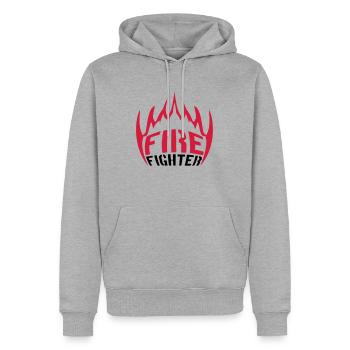 Fire flames firefighter - Men’s Premium Organic Hoodie - heather grey - Front - Thijin (182cm)