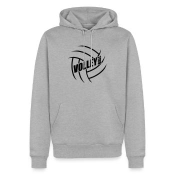 cool net homme garçon sauter servir silhouette sil - Sweat à capuche Premium bio Homme - gris chiné - Devant - Thijin (182cm)