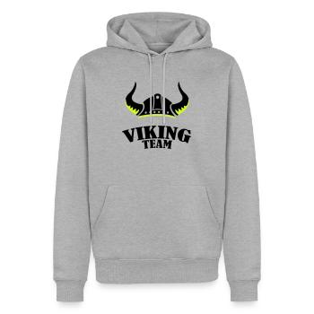 viking team - Männer Premium Bio Hoodie - Grau meliert - Vorne - Thijin (182cm)
