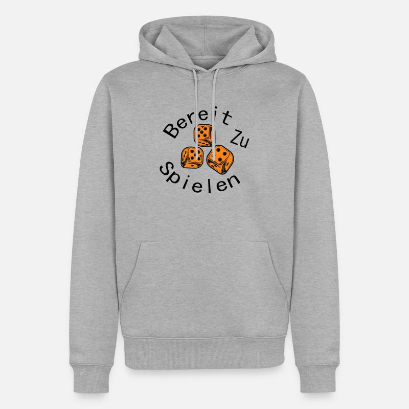 boardgame chess backgammon game night - Männer Premium Bio Hoodie - Grau meliert