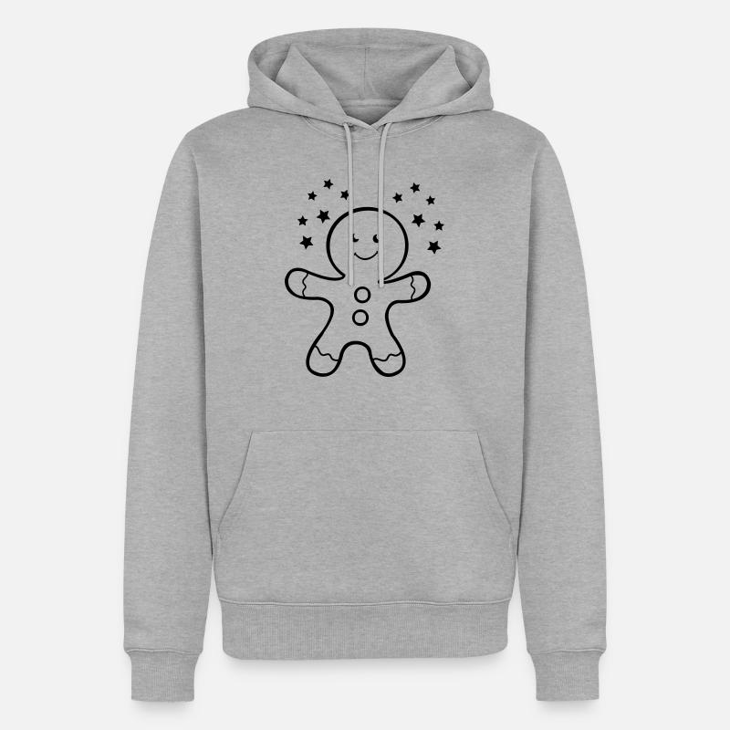 lebkuchenmann - Sweat à capuche Premium bio Homme - gris chiné