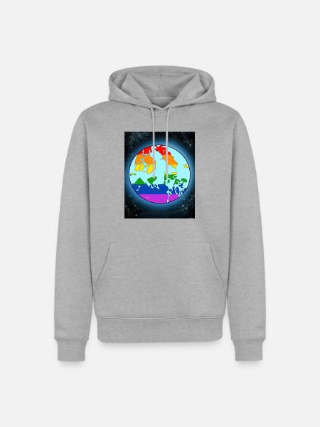 Lgbtq World - Männer Premium Bio Hoodie - Grau meliert