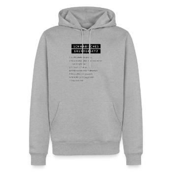 Schwäbisches Grundgesetz - Männer Premium Bio Hoodie - Grau meliert - Vorne - Thijin (182cm)