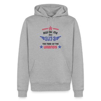 Awesome since 1973 Geburtstag 1973 - Männer Premium Bio Hoodie - Grau meliert - Vorne - Thijin (182cm)