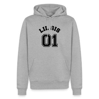 Lil Sis 01 - Little Sister - Sweat à capuche Premium bio Homme - gris chiné - Devant - Thijin (182cm)
