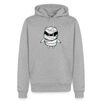 momie d'Halloween - Sweat à capuche Premium bio Homme - gris chiné - Devant - Thijin (182cm)