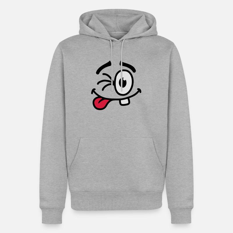 Cool Smiley Face - Sweat à capuche Premium bio Homme - gris chiné