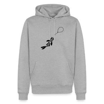Geangelt Koi Fisch Luftballon - Männer Premium Bio Hoodie - Grau meliert - Vorne - Thijin (182cm)