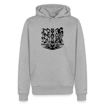 Triathlon Tribal - Männer Premium Bio Hoodie - Grau meliert - Vorne - Thijin (182cm)