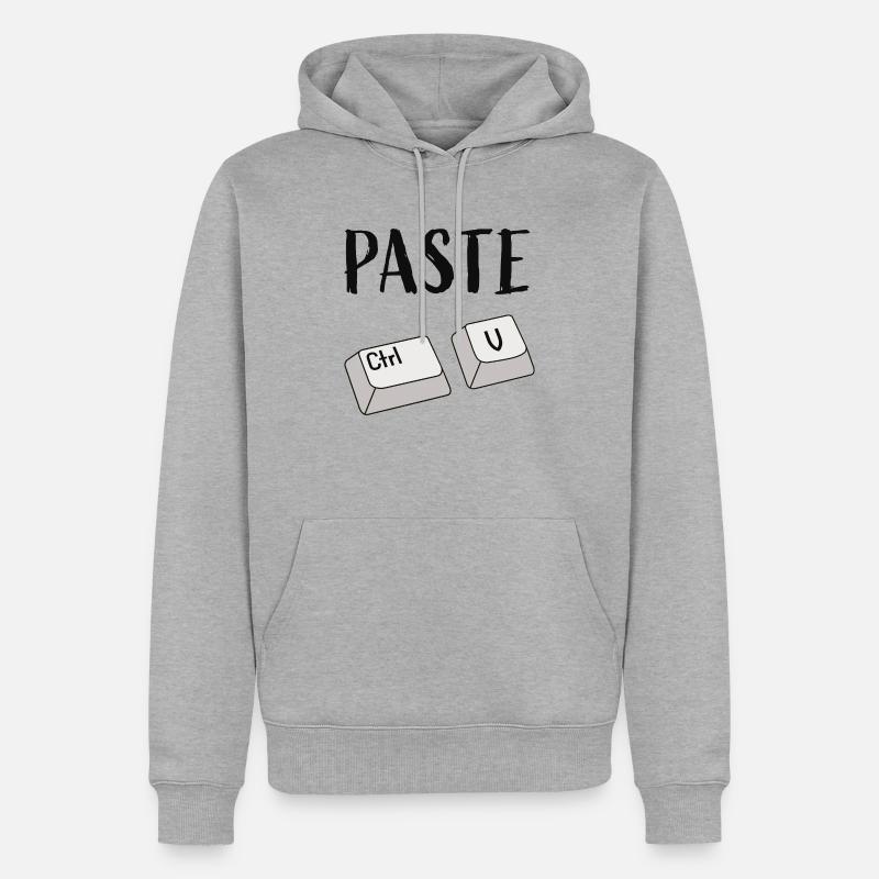 Strg V Einfügen - Männer Premium Bio Hoodie - Grau meliert