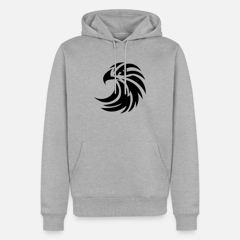 aigle - Sweat à capuche Premium bio Homme - gris chiné