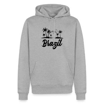brazil - Männer Premium Bio Hoodie - Grau meliert - Vorne - Thijin (182cm)