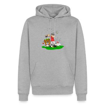 Golfer - Männer Premium Bio Hoodie - Grau meliert - Vorne - Thijin (182cm)