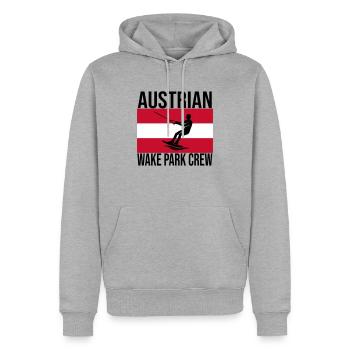 Chemise autrichienne Wake Crew Wakeboard - Sweat à capuche Premium bio Homme - gris chiné - Devant - Thijin (182cm)