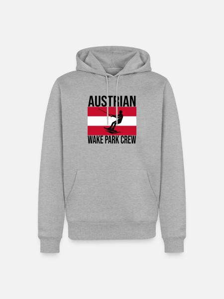 Austrian Wake Crew Wakeboard Shirt - Men’s Premium Organic Hoodie - heather grey