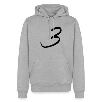 zahl_dani_3 - Männer Premium Bio Hoodie - Grau meliert - Vorne - Thijin (182cm)