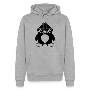 Pingouin frais - Sweat à capuche Premium bio Homme - gris chiné - Devant - Thijin (182cm)