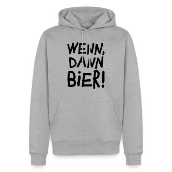 Bier Garten Getränk Grillmeister Sommer Party - Männer Premium Bio Hoodie - Grau meliert - Vorne - Thijin (182cm)