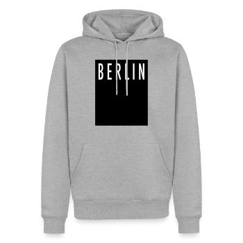 Berlin T-Shirt Cadeau Berlin - Sweat à capuche Premium bio Homme - gris chiné - Devant - Thijin (182cm)