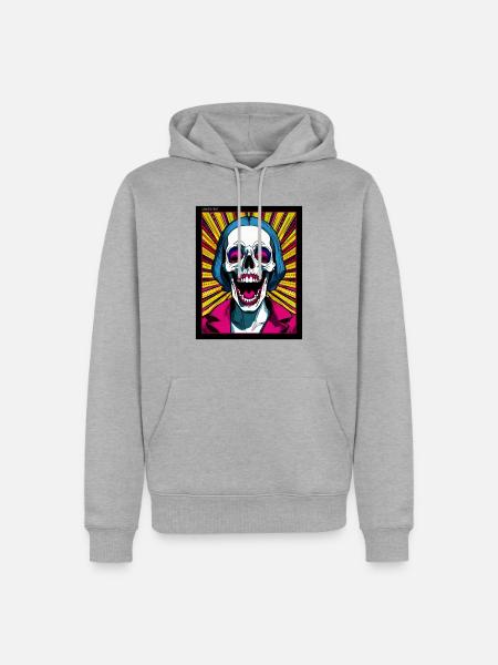 gedankenstürme three - Männer Premium Bio Hoodie - Grau meliert