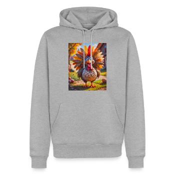 des oiseaux super mignons autour du monde – Turquie - Sweat à capuche Premium bio Homme - gris chiné - Devant - Thijin (182cm)