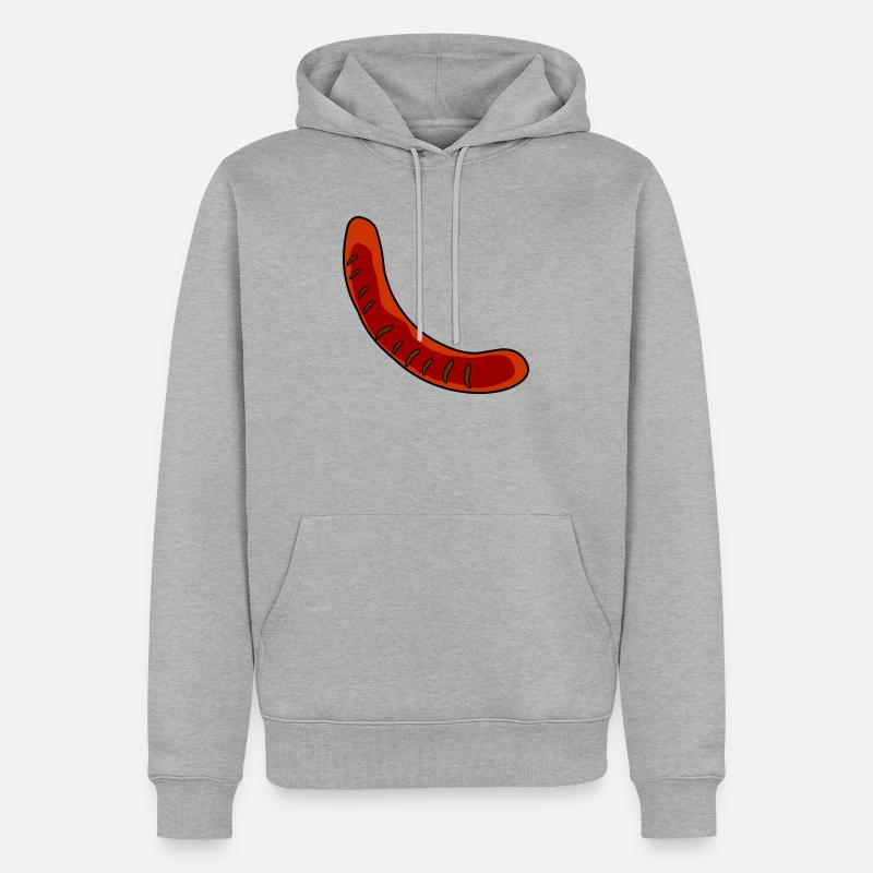 Wurst oder Bratwurst - Männer Premium Bio Hoodie - Grau meliert