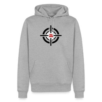 Kein Kriegsemblem - Männer Premium Bio Hoodie - Grau meliert - Vorne - Thijin (182cm)