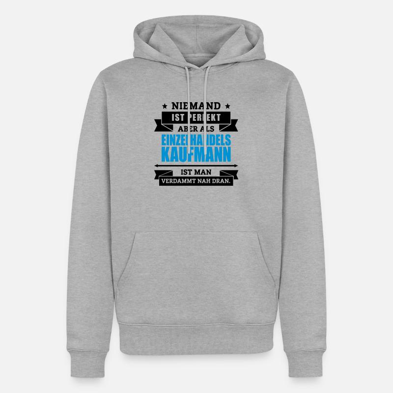 Fun Einzelhandelskaufmann - Männer Premium Bio Hoodie - Grau meliert