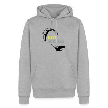 Kitesurfing - Männer Premium Bio Hoodie - Grau meliert - Vorne - Thijin (182cm)