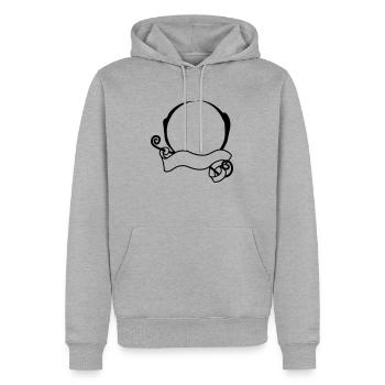 circle frame decorated swirling banner design logo - Men’s Premium Organic Hoodie - heather grey - Front - Thijin (182cm)