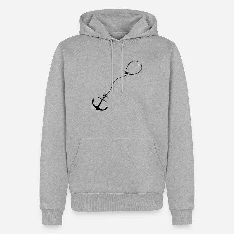 Vol en ballon d’ancre - Sweat à capuche Premium bio Homme - gris chiné