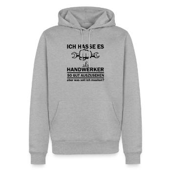 Artisan bricoleur Artisan Artisan Outil Construction - Sweat à capuche Premium bio Homme - gris chiné - Devant - Thijin (182cm)