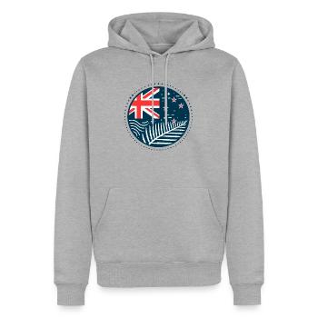 Neuseeland Aotearoa Kiwi 7 - Männer Premium Bio Hoodie - Grau meliert - Vorne - Thijin (182cm)
