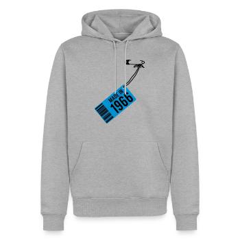 Anniversaire T-shirt 1966 du - Sweat à capuche Premium bio Homme - gris chiné - Devant - Thijin (182cm)
