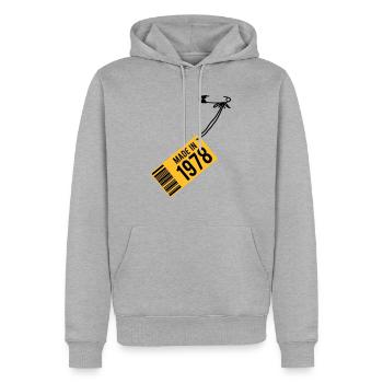Geburtstag T-Shirt 1978 - Männer Premium Bio Hoodie - Grau meliert - Vorne - Thijin (182cm)