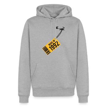 Anniversaire T-shirt 1992 - Sweat à capuche Premium bio Homme - gris chiné - Devant - Thijin (182cm)