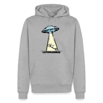 Ufo, Lastenfahrrad, Lastenrad, Cargobike, Aliens - Männer Premium Bio Hoodie - Grau meliert - Vorne - Thijin (182cm)