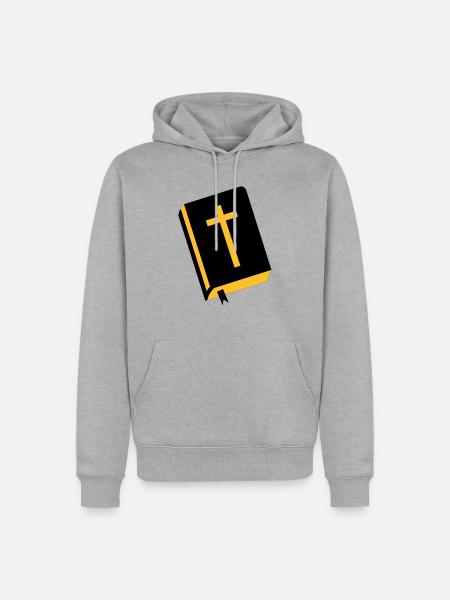 Bibel - Jesus - Männer Premium Bio Hoodie - Grau meliert