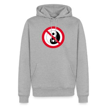 Verbotenes Yin-Yang: Anti-Balance-Symbol - Männer Premium Bio Hoodie - Grau meliert - Vorne - Thijin (182cm)