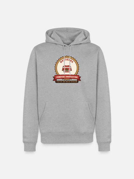 Offizieller Weihnachtspullover-Inspektor - Männer Premium Bio Hoodie - Grau meliert