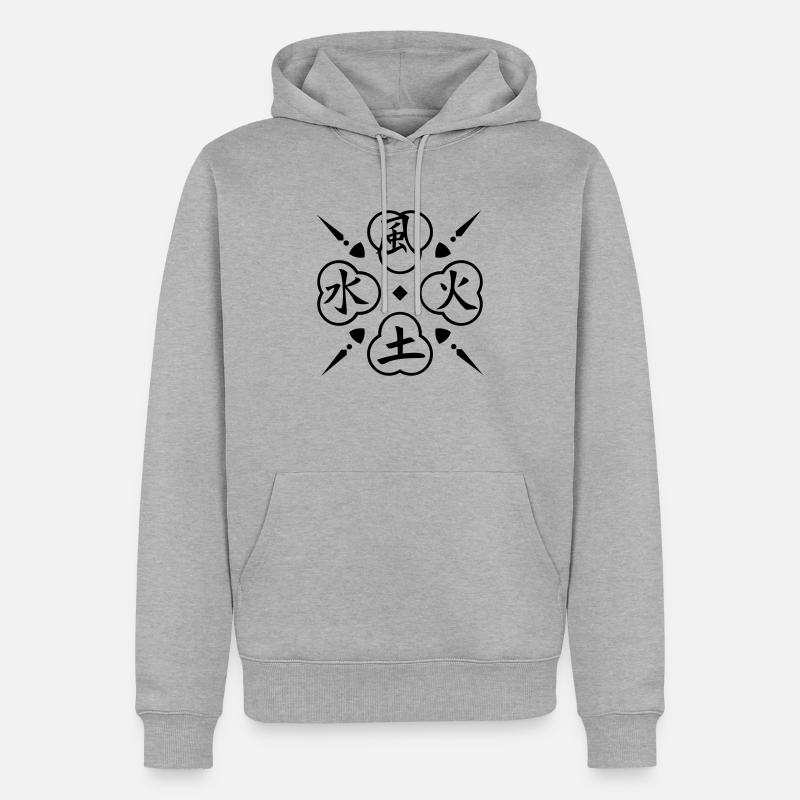 Quatre éléments / 4 elements (1c) - Sweat à capuche Premium bio Homme - gris chiné