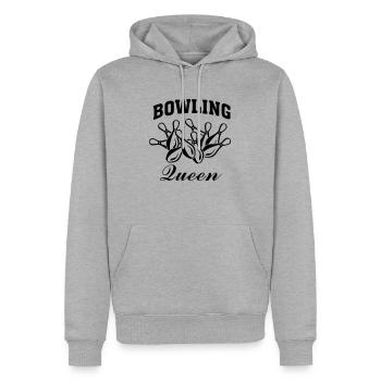 Bowling Queen - Männer Premium Bio Hoodie - Grau meliert - Vorne - Thijin (182cm)
