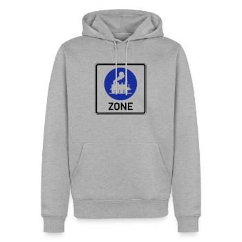 Zone Dampflok 2 - Männer Premium Bio Hoodie - Grau meliert - Vorne - Thijin (182cm)