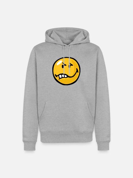 Smiley Anger Exasperation - Männer Premium Bio Hoodie - Grau meliert