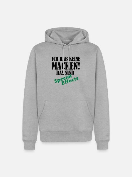keine_macken_02 - Männer Premium Bio Hoodie - Grau meliert