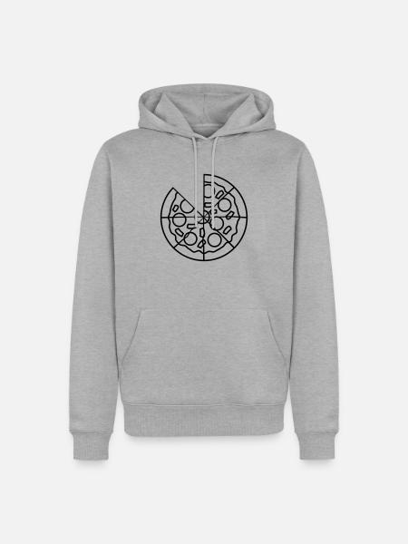 fehlendes aufgeschnitten teile stücke pizza rund g - Männer Premium Bio Hoodie - Grau meliert