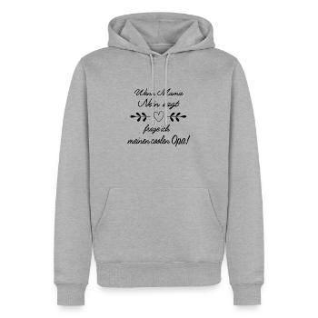Lustige Opa Geschenkidee - Männer Premium Bio Hoodie - Grau meliert - Vorne - Thijin (182cm)