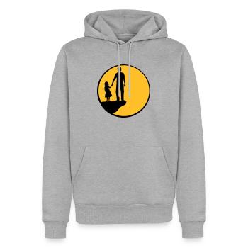 Fille de père de lune - Sweat à capuche Premium bio Homme - gris chiné - Devant - Thijin (182cm)